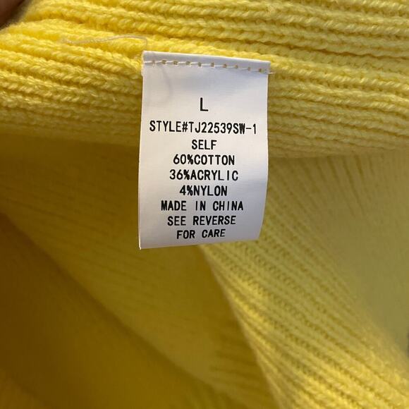 Urban Daizy Oversized Knit Sweater | Soft Cotton Blend, Daffodil Yellow, L NWOT - Picture 5 of 5